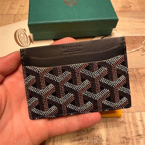 GOYARD Goyardine Saint Sulpice Card Holder Black.